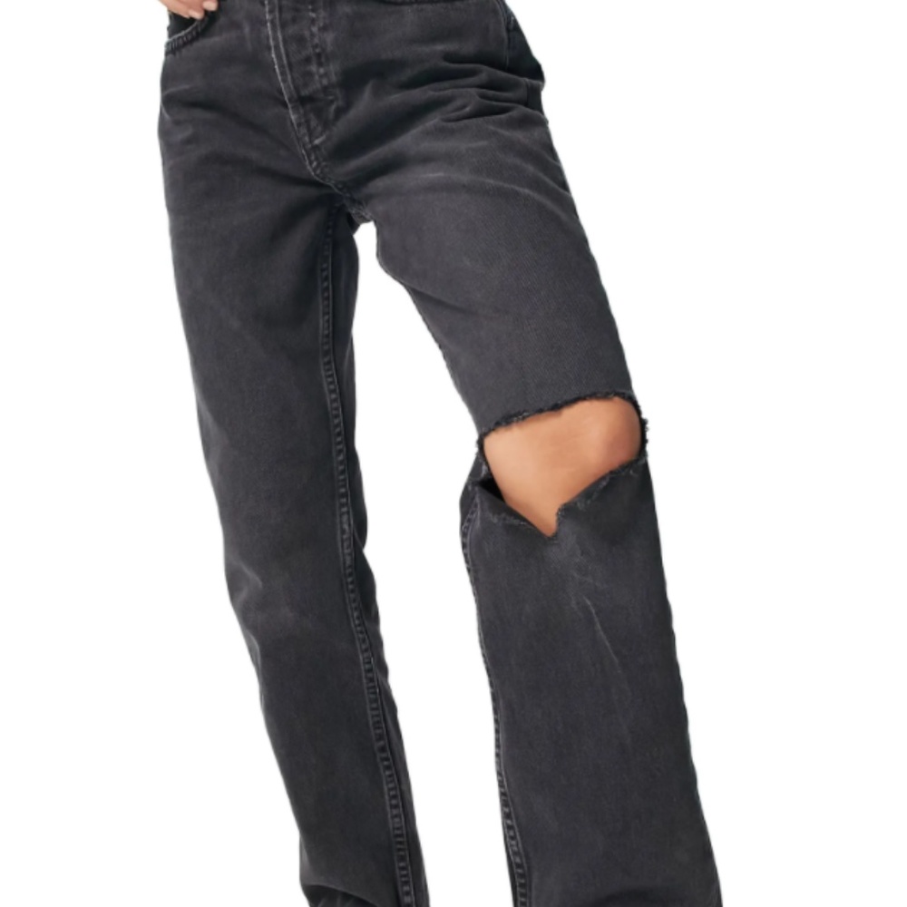 Chicago Ripped Knee High Waist Dad Jeans